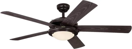 Vista 8 de Ventilador Westinghouse Lighting Comet de techo, para interiores y exteriores, con luz Negro mate