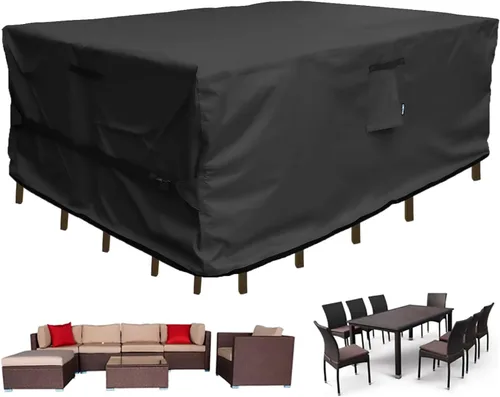Vista 12 de Fundas para Juego de Muebles de Patio Impermeables Funda para Juegos de Conversación de Patio Funda para Sofá Seccional de Exterior Fundas