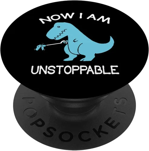 Vista 7 de Now I'm Unstoppable - Divertidos PopSockets de dinosaurio T-Rex MagSafe PopGrip para iPhone