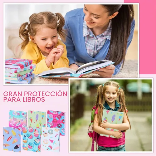 Vista 3 de Yexiya - Paquete de 6 fundas elásticas para libros, libro de texto