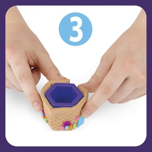 Vista 5 de Play-Doh Builder - Kit de construcción de juguete para helado para niños de 5 años en adelante con 8 latas de compuesto de modelado no tóxico, fácil