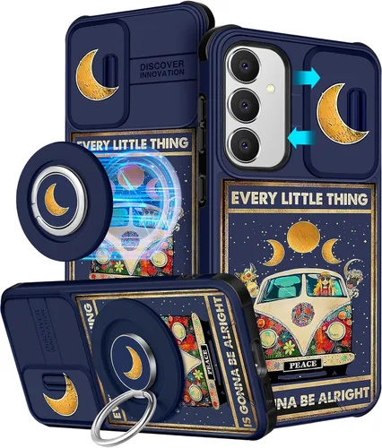 Vista 45 de Funermei Funda para teléfono Samsung Galaxy A15 5G - [2 en 1] Funda para teléfono de mujeres lindas chicas, diseño femenino de mariposa negra
