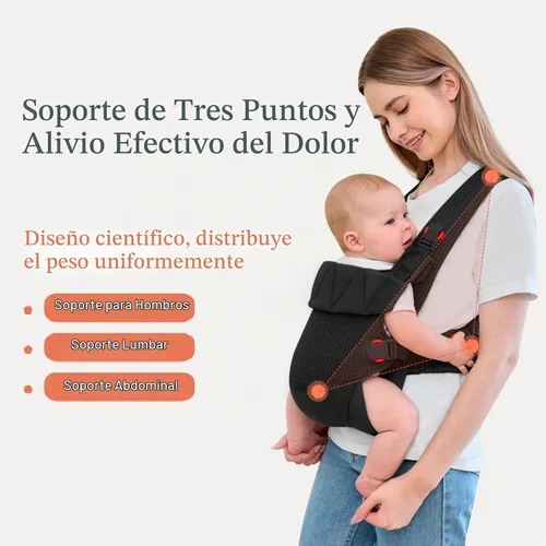 Vista 3 de IULONEE Portabebés Wrap Mochila para bebés recién nacidos a niños pequeños Negro