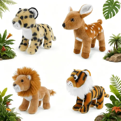 Vista 8 de Juego de 4 animales de peluche de granja de 8 pulgadas – cerdo, cabra, vaca y burro, juguetes ultrasuaves y lavables para niños, adorable decoración