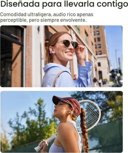 Vista 4 de SHOKZ OpenDots ONE - Auriculares de oído abierto, Auriculares de clip - Auriculares inalámbricos Bluetooth con micrófono - Seguros, ligeros, Rosa