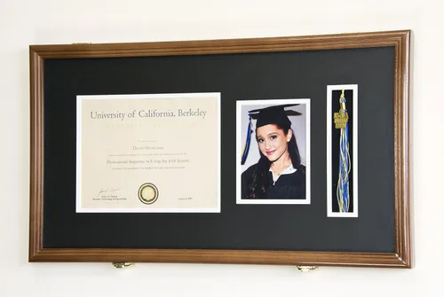 Vista 20 de Marco de diploma de graduación personalizado con borla, tapa de fotos grabado, vitrina para certificado de 11 x 8.5 pulgadas con colores Acabado
