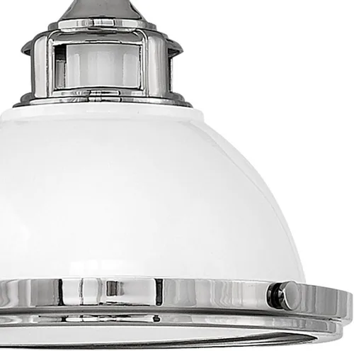Vista 5 de Hinkley Amelia - Colgante pequeño industrial, 1 luz, cristal ópalo grabado - blanco pulido con detalles de níquel pulido