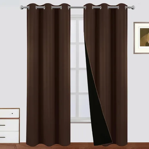 Vista 48 de LEMOMO Cortinas 100% opacas de 38 x 54 pulgadas, 2 paneles de oscurecimiento con aislamiento térmico para dormitorio