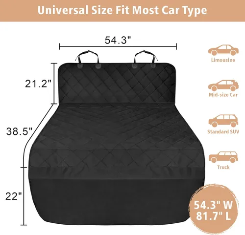Vista 2 de F-color Forro de Carga SUV para Perros - Forro de Carga para Mascotas Impermeable, Cómoda Cubierta de Carga para Perros con Protector de Solapa