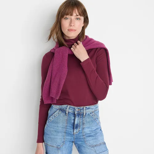 Vista 28 de Lands' End Supima - Suéter de cuello alto y mangas largas para mujer