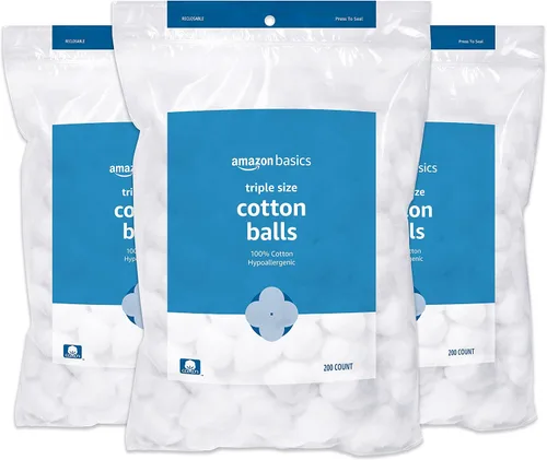 Vista 6 de Amazon Basics Bolas de algodón para el cuidado de la piel, 200 unidades (anteriormente Solimo)