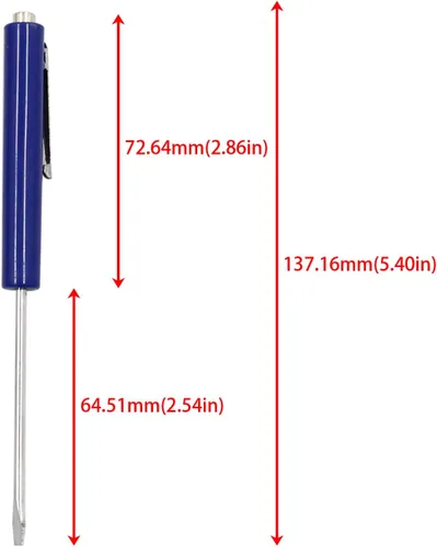 Vista 2 de Mini Destornillador de Bolsillo Azul Destornillador Portátil Ranurado con Puntas Ranuradas Magnéticas Fuertes 2 Piezas
