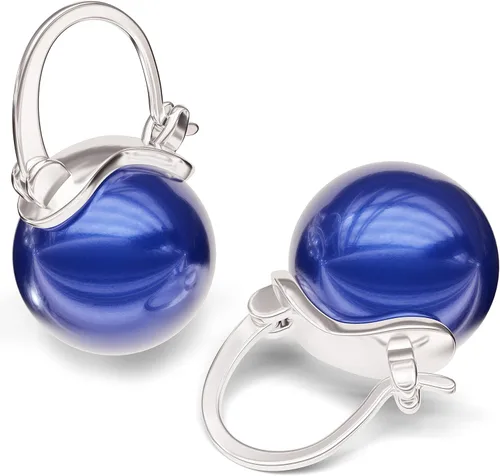 Vista 3 de Aretes tipo dormilona de perlas en tono dorado para mujer, ideales para novia, trabajo, fiesta, vestido, vacaciones