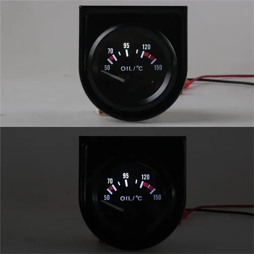 Vista 6 de 2" 52mm Universal Car Oil Temp Gauge 50~150 Celsius LED Light Oil Temp Meter with Sensor TT101265