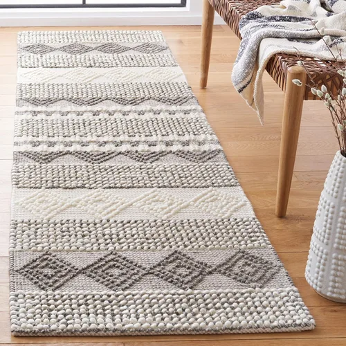 Vista 9 de SAFAVIEH Natura Collection - Alfombra decorativa de 2 x 3 pies, color beige y marfil, hecha a mano de lana tribal marroquí y algodón, ideal