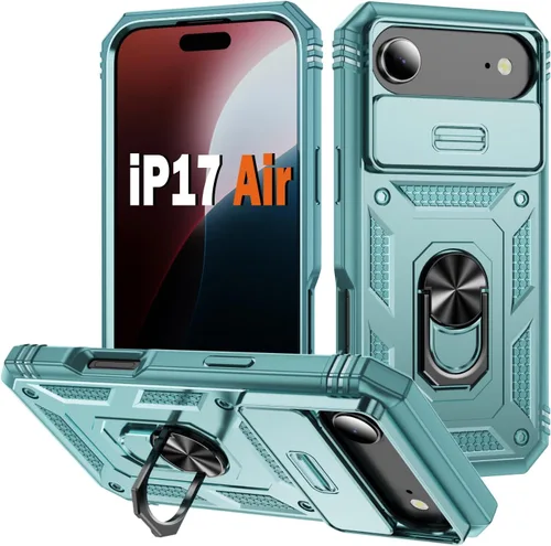 Vista 14 de PASNEW Funda militar para iPhone 13 Pro Max, cubierta de cámara deslizante y soporte de anillo de metal de 360°, carcasa rígida multicapa resistente
