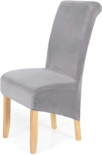 Vista 20 de 4 fundas para sillas de comedor, terciopelo elástico, extraíble, lavable, grande, suave, para comedor, cocina, hogar, restaurante, silla (negro)