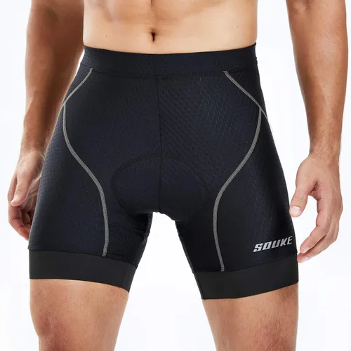 Vista 3 de Souke Sports Men's Cycling Underwear Shorts 4D Padded Bike Bicycle MTB Liner Shorts with Anti-Slip Leg Grips