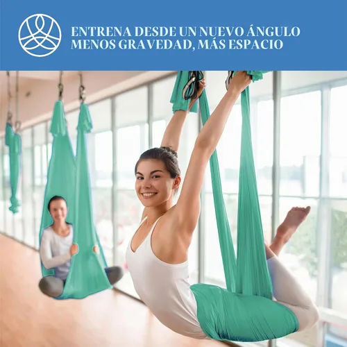 Vista 5 de Aerial Yoga Hammock Swing, 4.5 Yards, Aerial Silks with Hardware