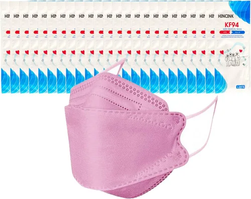 Vista 9 de Paquete de 20 mascarillas KF94 negras empaquetadas individualmente, unisex, filtros de 4 capas para adultos y mayores, coloridos
