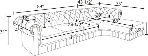 Vista 2 de Sofá seccional en forma de L, conjunto de sofás de Cuero, sofá grande de piel de vaca con sillón reclinable a la izquierda, adecuado para oficina