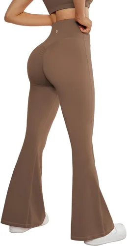 Vista 3 de SUUKSESS Leggings acampanados para mujer, pantalones de yoga de cintura alta con corte de bota y levantamiento de glúteos