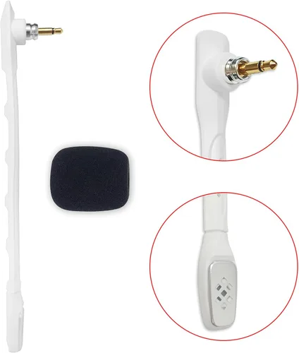 Vista 7 de Micrófono de repuesto para auriculares Astro A40 TR A40, micrófono blanco desmontable con cancelación de ruido con cubierta de espuma, funciona