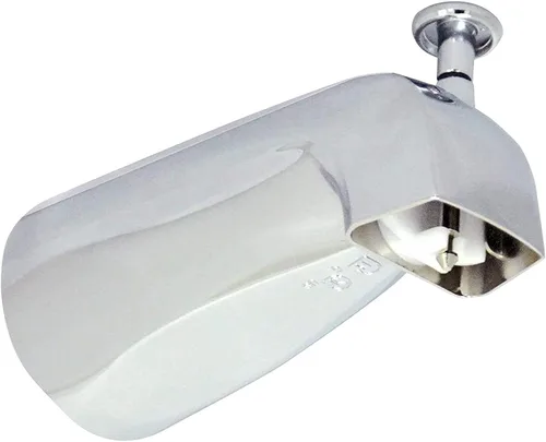 Vista 5 de Boquilla para bañera con desviador frontal, rosca hembra IPS de 1/2 pulgada, extremo frontal roscado, longitud total de 5-1/4 pulgadas, para tubo