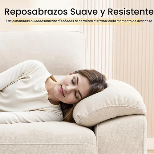 Vista 5 de Ihanherry Sofá moderno de 90 pulgadas para sala de estar, sofá de felpilla de asiento profundo con puerto de carga rápida y cojines lavables Verde