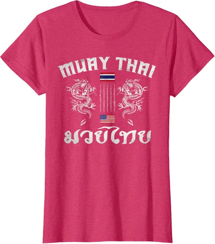 Vista 12 de Camiseta de equipo de entrenamiento de boxeo Muay Thai con bandera estadounidense de Tailandia, Negro, S