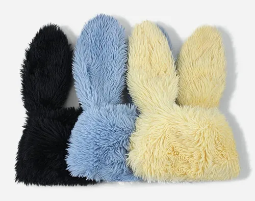 Vista 8 de Gorro para mujer, con orejas de conejo, de piel sintética, para invierno, cálido, para esquí, al aire libre, para invierno