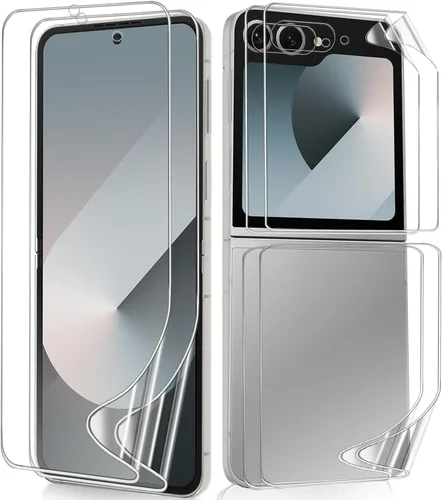 Vista 9 de 2 juegos de protectores de pantalla para Samsung Galaxy Z Flip 4, película interior de hidrogel de TPU + protector de pantalla frontal y trasera HD