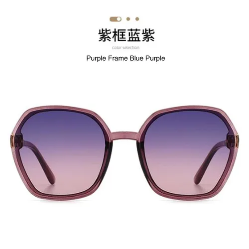Vista 3 de Gafas lisas para mujer con marco de gran tamaño, gafas de sol de protección solar de moda de bambú con piernas de espejo