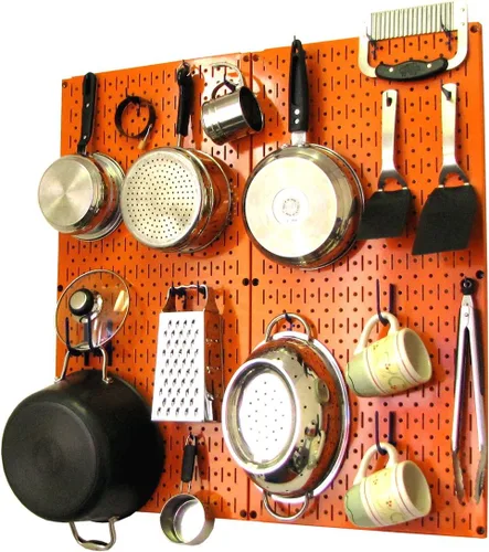 Vista 16 de Wall Control Organizador de Tablero Perforado de Cocina Estante de Almacenamiento de Ollas y Sartenes Kit de Organización con Tablero Perforado