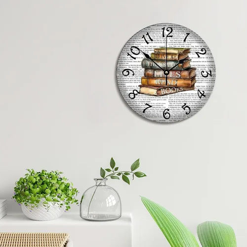 Vista 56 de Reloj de pared de guitarra acústica con aspecto de madera natural, reloj de madera rústico y elegante, 10 silenciosos, sin tictac, de cuarzo