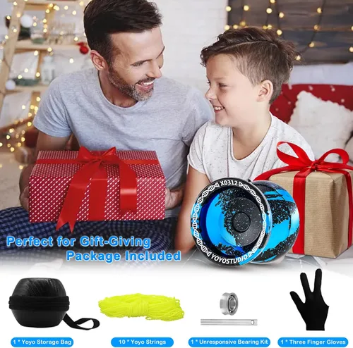 Vista 6 de YOYOSTUDIO X0312 Yoyo Profesional de Trucos Responsivo para Niños de 8-12 o Más, Yoyo de Girar con Dedo de Metal para Adultos con Kit de Rodamientos