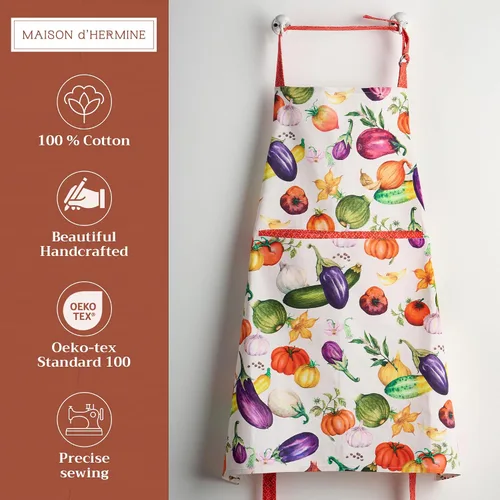 Vista 1129 de Maison d' Hermine Delantales para mujer con bolsillo, 100% algodón (27.50 x 31.50 pulgadas)