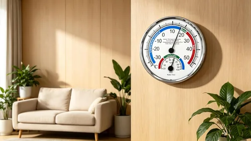 Vista 5 de Higrómetro/termómetro de 5" para interiores y exteriores, indicador de medidor de humedad, monitor de temperatura y humedad para el hogar, oficina