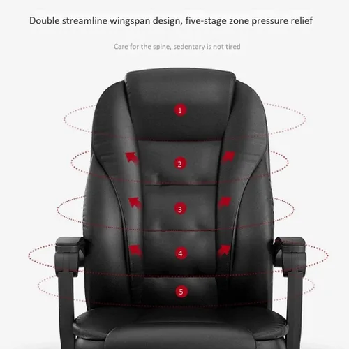 Vista 3 de Ergonomic High Back Bonded Leather Executive Chair with Flip Up Arms and Lumbar Support, Black(Style 1)