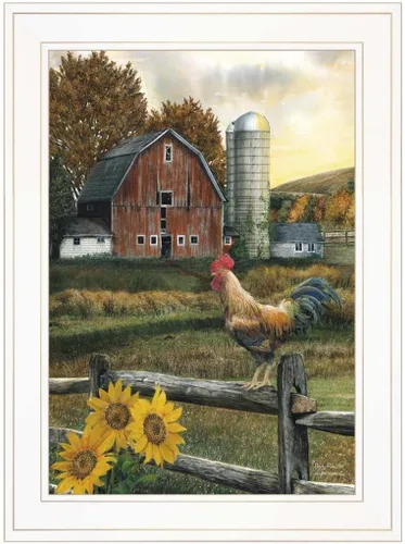 Vista 5 de Trendy Decor4U Early Rooster by Ed Wargo - Arte de pared con estampado de madera, multicolor