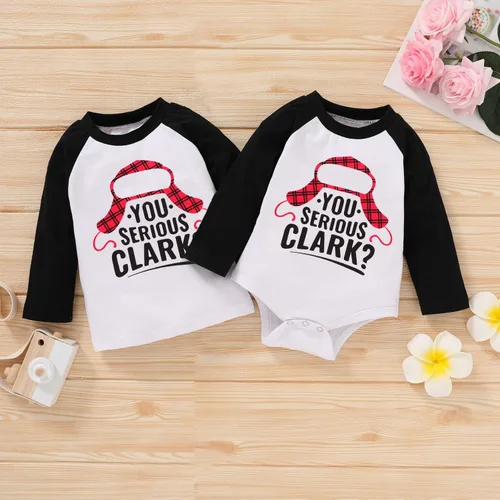 Vista 5 de JEELLIGULAR Camiseta de Navidad para niños y niñas, camiseta de manga larga con estampado de letras para bebés, ropa de festival de 6 meses a 5 años