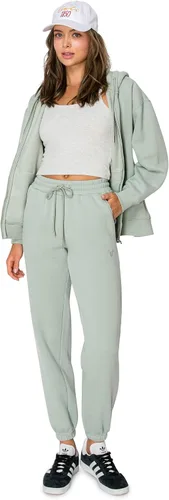 Vista 38 de Cali1850 Pantalón deportivo Cloud Nine Fleece para mujer, cintura alta, ajuste holgado, dos bolsillos, cintura elástica con cordón