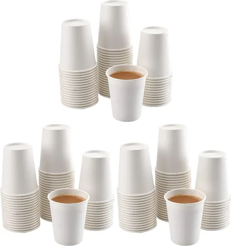 Vista 8 de Vasos de papel blanco – Paquete de 50, 8 onzas desechables, tazas de café caliente y agua
