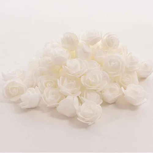 Vista 12 de Mini rosas artificiales, 100 unidades de 1.4 in, cabeza de rosa de espuma roja para manualidades, accesorios para manualidades, hogar, fiesta Azul
