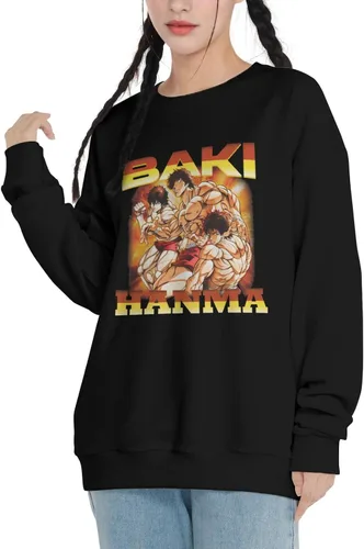 Vista 3 de Anime Baki The Grappler - Sudadera para hombre, cuello redondo, manga larga, sudadera con capucha de algodón a la moda
