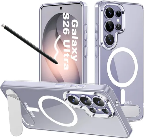 Vista 65 de Hualele - Funda magnética para Samsung Galaxy S24 Plus/S25 Plus con soporte de metal, [compatible con MagSafe]