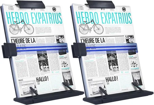 Vista 12 de Barelove Soporte de papel para documentos con 7 posiciones ajustables, soporte de papel de metal negro para escritorio al escribir para leer letras