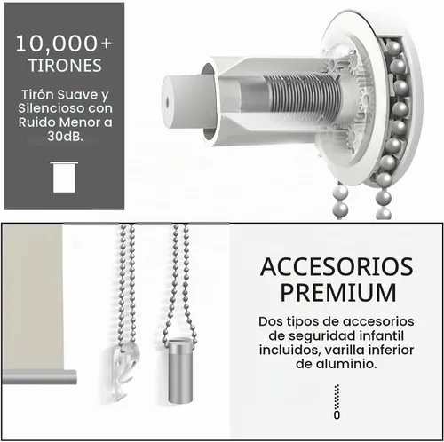 Vista 5 de Persiana enrollable opaca sin taladro, 20 pulgadas de ancho x 75 pulgadas de alto, beige 100% bloque de luz, protección UV, sin herramientas, tela