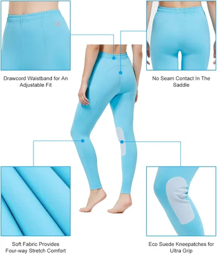 Vista 5 de FitsT4 - Mallas de equitación para niños, pantalones de equitación flexibles para la rodilla, pantalones de escuela ecuestre para niñas