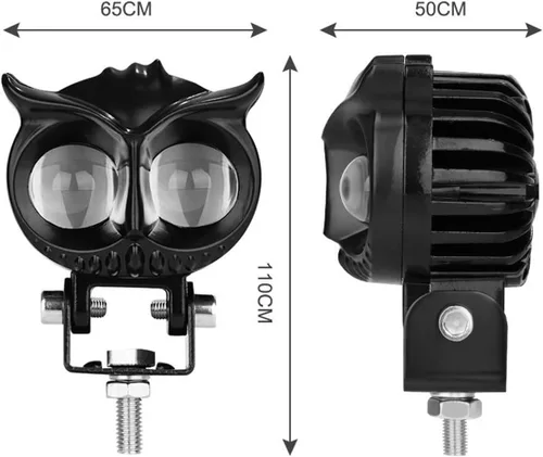 Vista 2 de ONERAY Luces Antiniebla para Motocicleta, Faro LED para Motocicleta Forma de Búho con Haz Alto y Bajo, Luz de Conducción Universal para Motocicletas